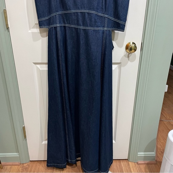 Anthropologie 2X Aureta Studio Corset Denim Cutout Plus Dress NWT - Picture 9 of 13